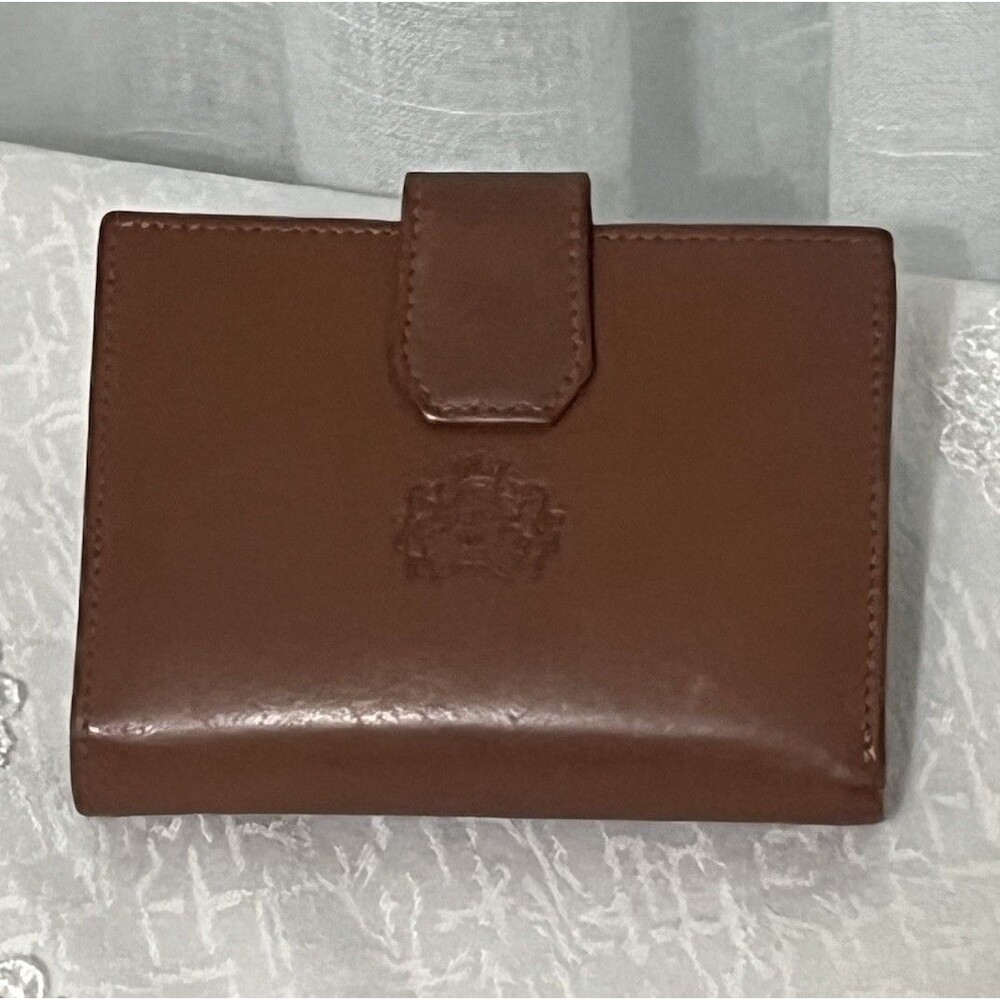 Vintage Cambridge Genuine Leather Bi-fold Cardex Wallet Chestnut Crest Logo
